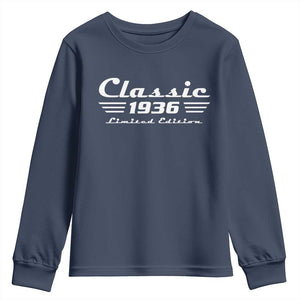 Classic 1936 Birthday Youth Sweatshirt 90yr 90th Birthday Gift TS10 Navy Print Your Wear