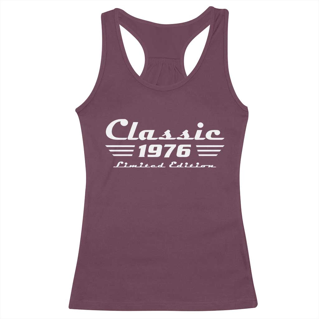 Classic 1976 Birthday Racerback Tank Top 50yr 50th Birthday Gift TS10 Maroon Print Your Wear