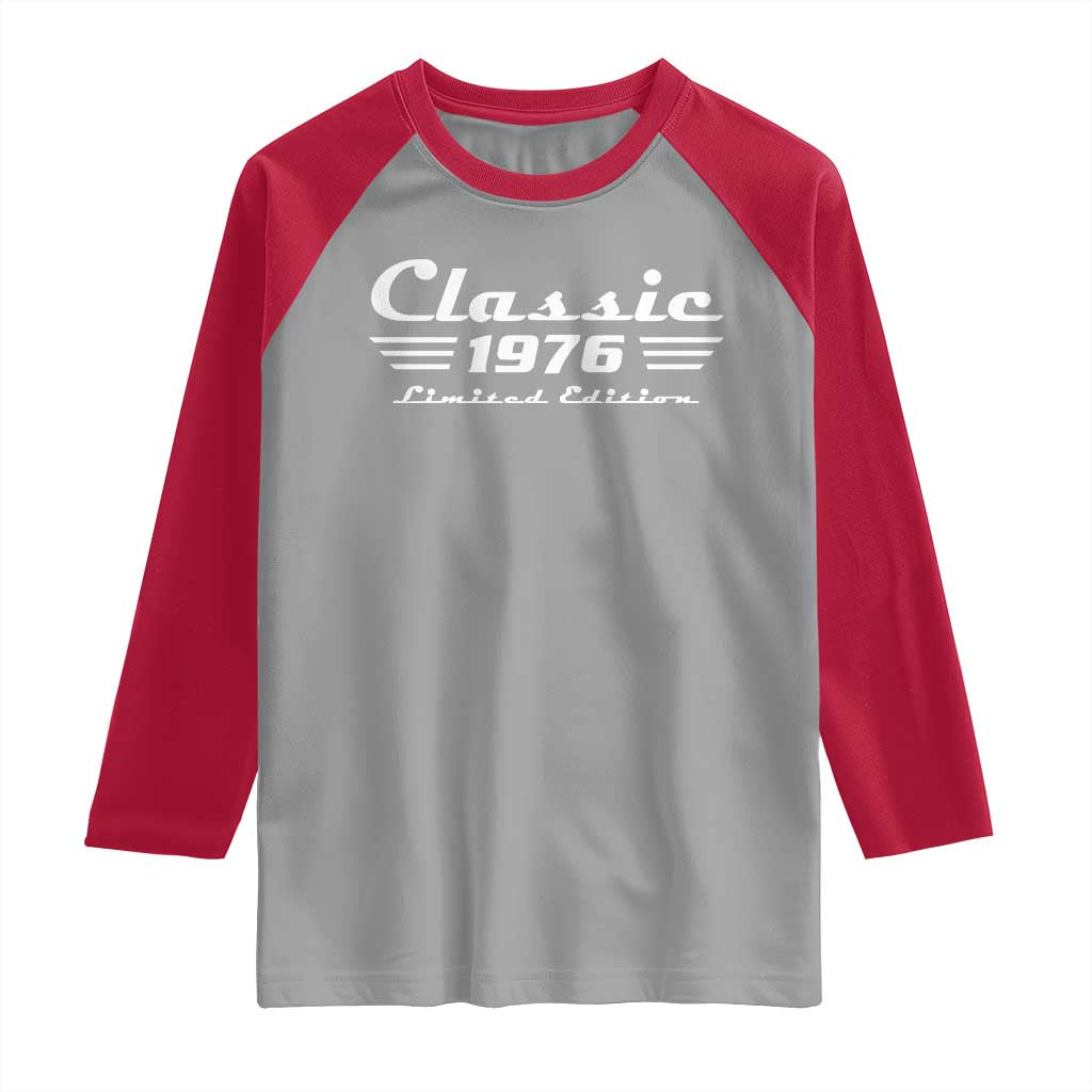 Classic 1976 Birthday Raglan Shirt 50yr 50th Birthday Gift TS10 Sport Gray Red Print Your Wear