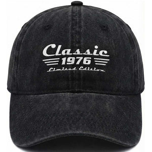 Classic 1976 Birthday Washed Cotton Baseball Cap 50yr 50th Birthday Gift TS10 Washed Cap Universal Fit Black Print Your Wear