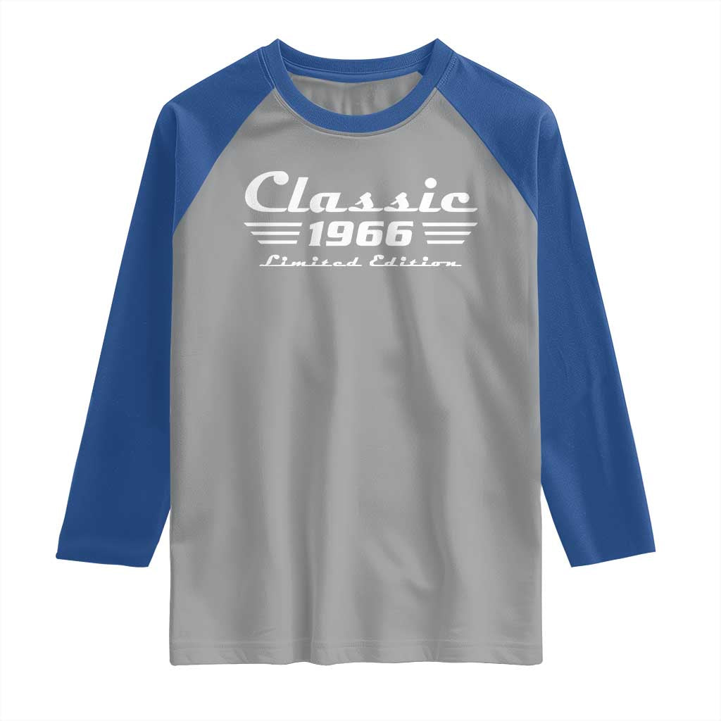 Classic 1966 Birthday Raglan Shirt 60yr 60th Birthday Gift TS10 Sport Gray Royal Print Your Wear