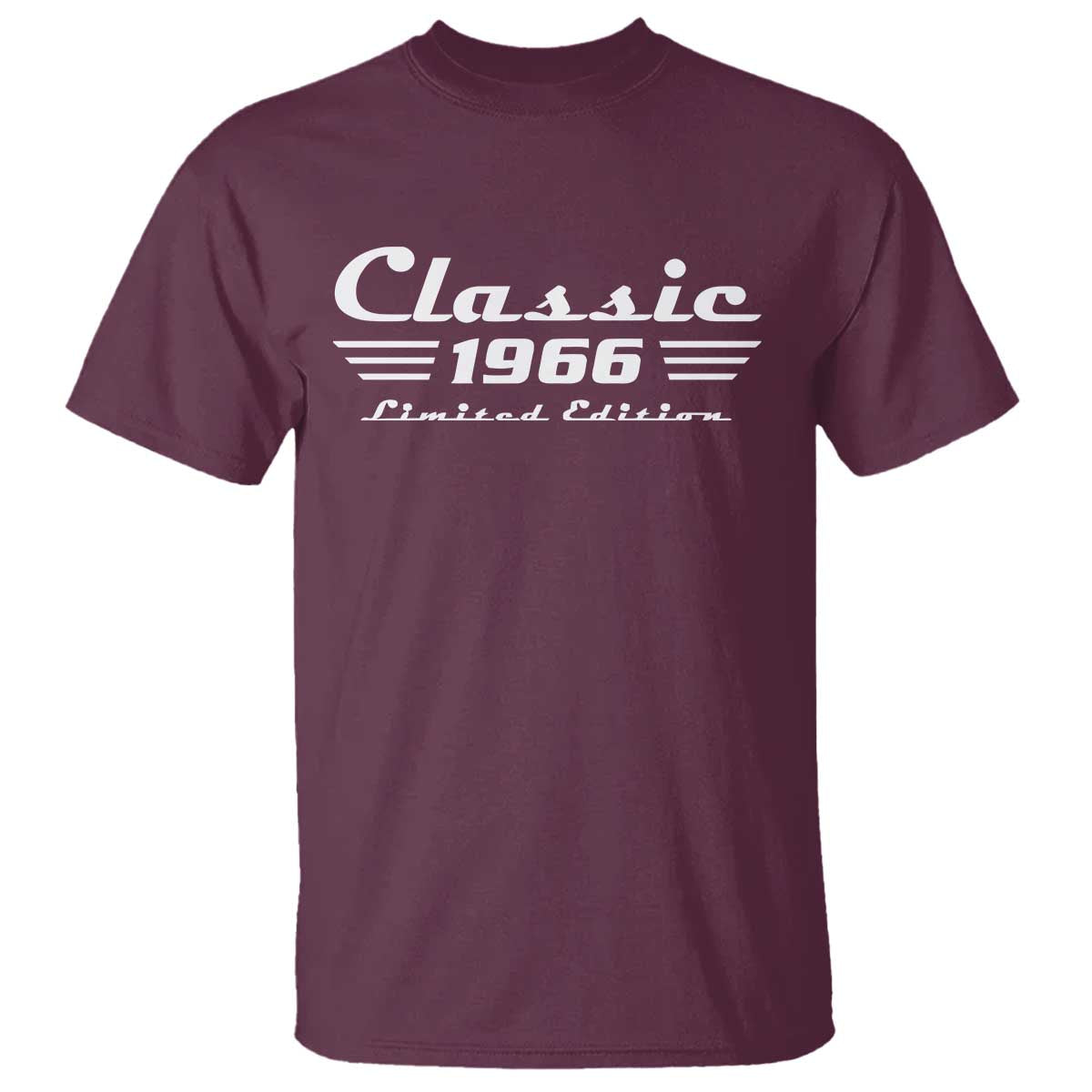 Classic 1966 Birthday T Shirt - 60th Birthday Gift TS10 Maroon Print Your Wear