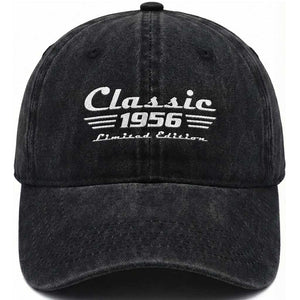 Classic 1956 Birthday Washed Cotton Baseball Cap 70yr 70th Birthday TS10 Washed Cap Universal Fit Black Print Your Wear