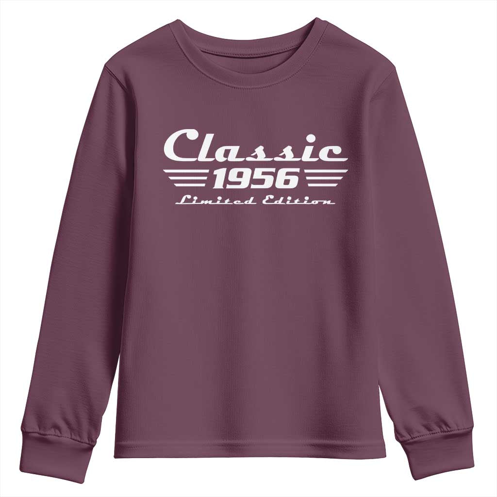 Classic 1956 Birthday Youth Sweatshirt 70yr 70th Birthday TS10 Maroon Print Your Wear