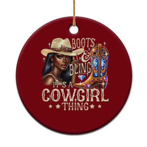 Cowgirl Ceramic Ornament Boots & Bling Its A Cowgirl Thing Melanin Rodeo TS10 1pc Red Print Your Wear