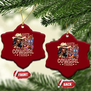 Cowgirl Ceramic Ornament Boots & Bling Its A Cowgirl Thing Melanin Rodeo TS10 Print Your Wear