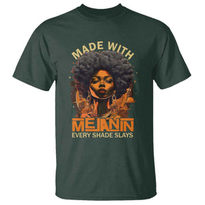 Black Women T Shirt Melanin Juneteenth Black History TS10 Dark Forest Green Print Your Wear