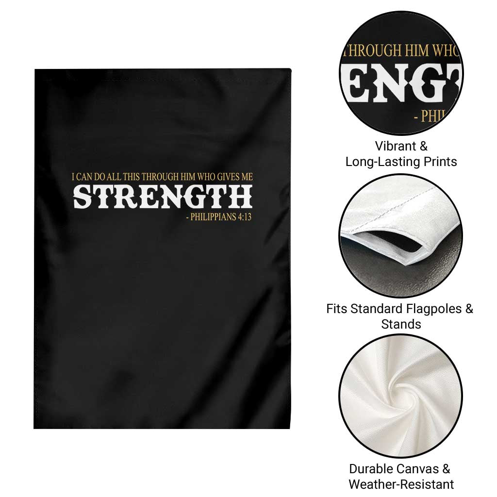 Christian Bible Garden Flag Philippians 4:13 Motivational Quote Inspirational Bible Verses TS10 Print Your Wear