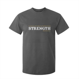 Christian Bible T Shirt For Kid Philippians 4:13 Motivational Quote Inspirational Bible Verses TS10 Dark Heather Print Your Wear