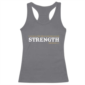 Christian Bible Racerback Tank Top Philippians 4:13 Motivational Quote Inspirational Bible Verses TS10 Charcoal Print Your Wear
