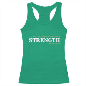 Christian Bible Racerback Tank Top Philippians 4:13 Motivational Quote Inspirational Bible Verses TS10 Irish Green Print Your Wear