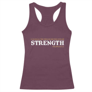 Christian Bible Racerback Tank Top Philippians 4:13 Motivational Quote Inspirational Bible Verses TS10 Maroon Print Your Wear