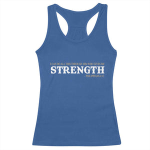 Christian Bible Racerback Tank Top Philippians 4:13 Motivational Quote Inspirational Bible Verses TS10 Royal Blue Print Your Wear