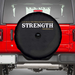Christian Bible Spare Tire Cover Philippians 4:13 Motivational Quote Inspirational Bible Verses TS10 Black Print Your Wear