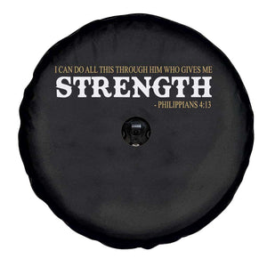 Christian Bible Spare Tire Cover Philippians 4:13 Motivational Quote Inspirational Bible Verses TS10 Print Your Wear