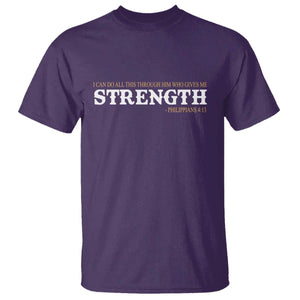 Christian Bible T Shirt Philippians 4:13 Motivational Quote Inspirational Bible Verses TS10 Purple Print Your Wear