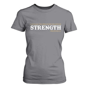 Christian Bible T Shirt For Women Philippians 4:13 Motivational Quote Inspirational Bible Verses TS10 Charcoal Print Your Wear