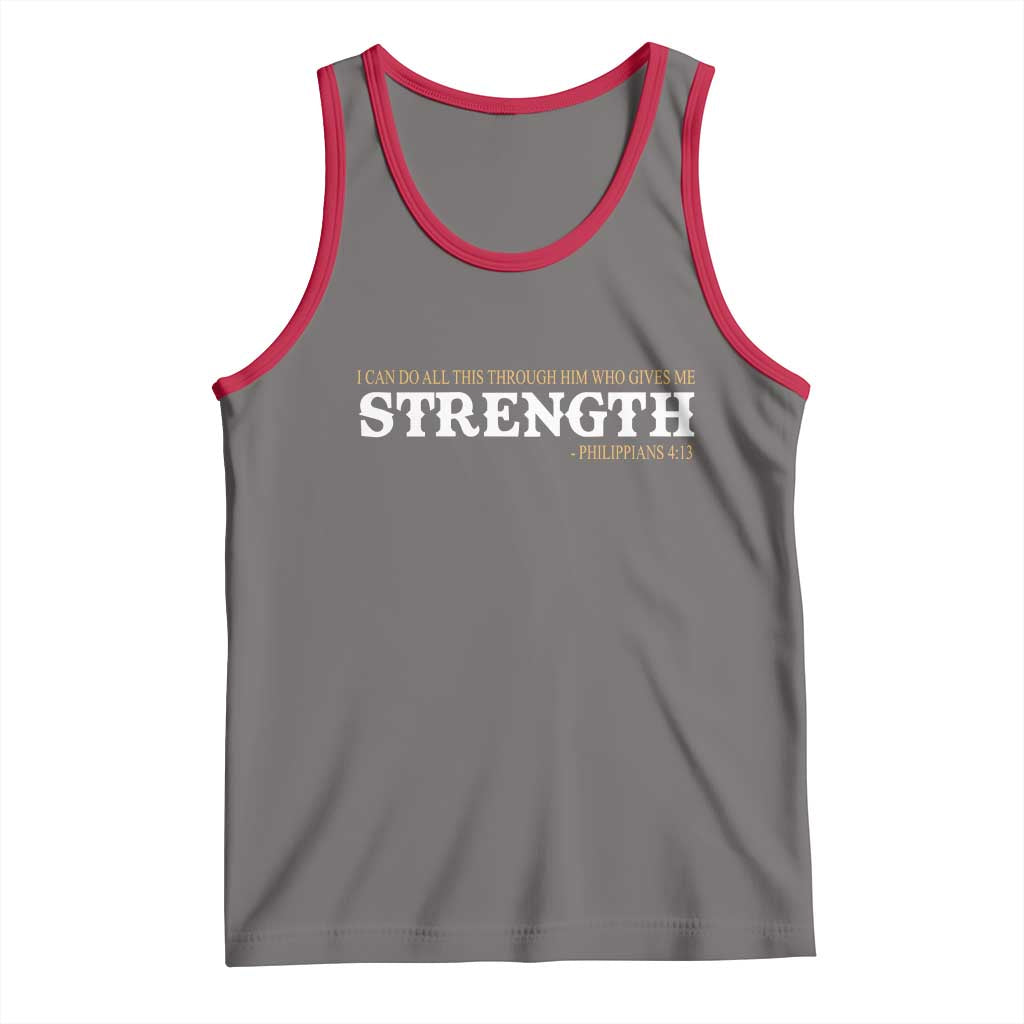 Christian Bible Tank Top Philippians 4:13 Motivational Quote Inspirational Bible Verses TS10 Deep Heather Red Print Your Wear