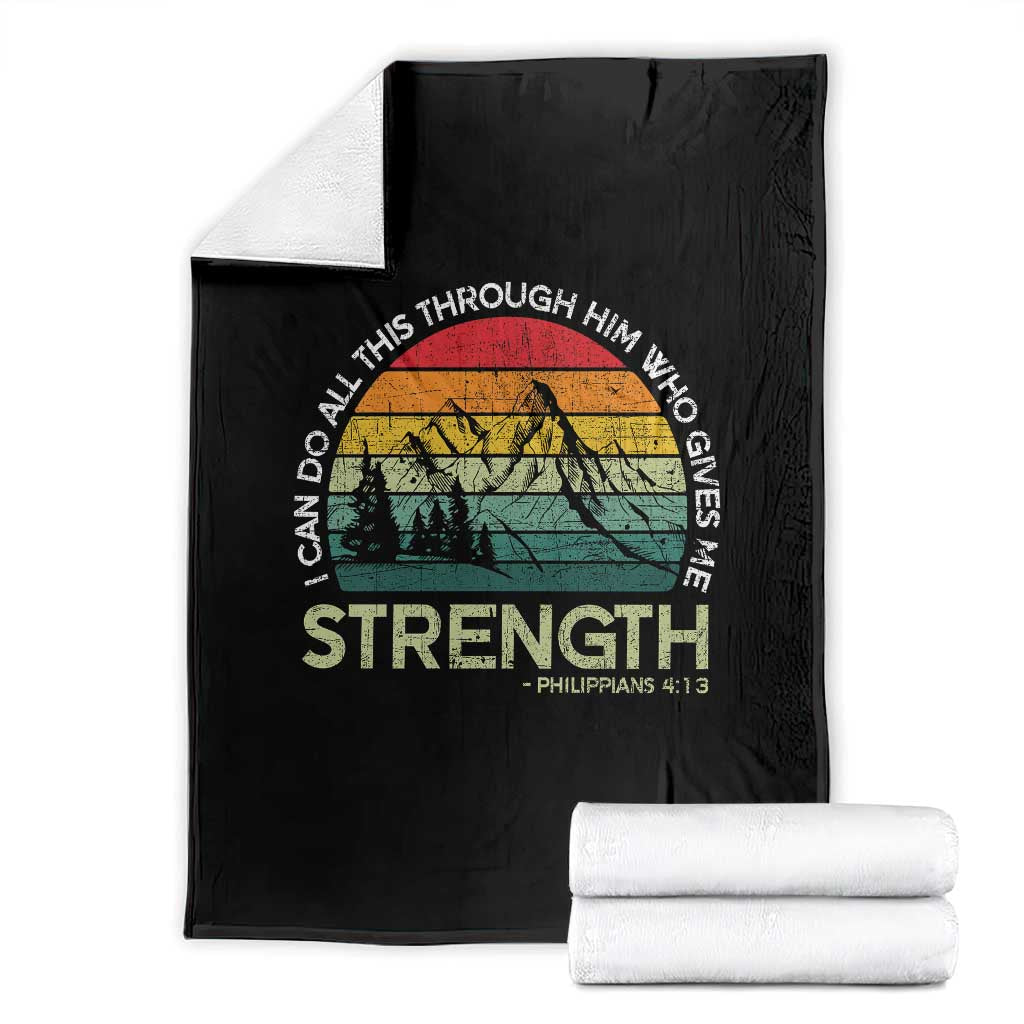 Vintage Christian Bible Throw Blanket Philippians 4:13 Motivational Quote Inspirational Bible Verses TS10 Black Print Your Wear