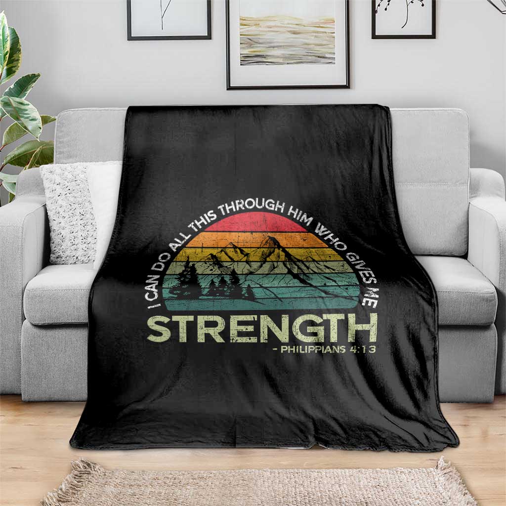 Vintage Christian Bible Throw Blanket Philippians 4:13 Motivational Quote Inspirational Bible Verses TS10 Print Your Wear