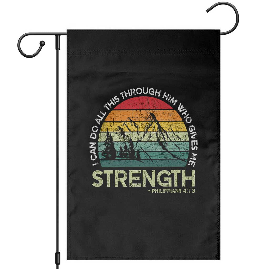 Vintage Christian Bible Garden Flag Philippians 4:13 Motivational Quote Inspirational Bible Verses TS10 Black Print Your Wear