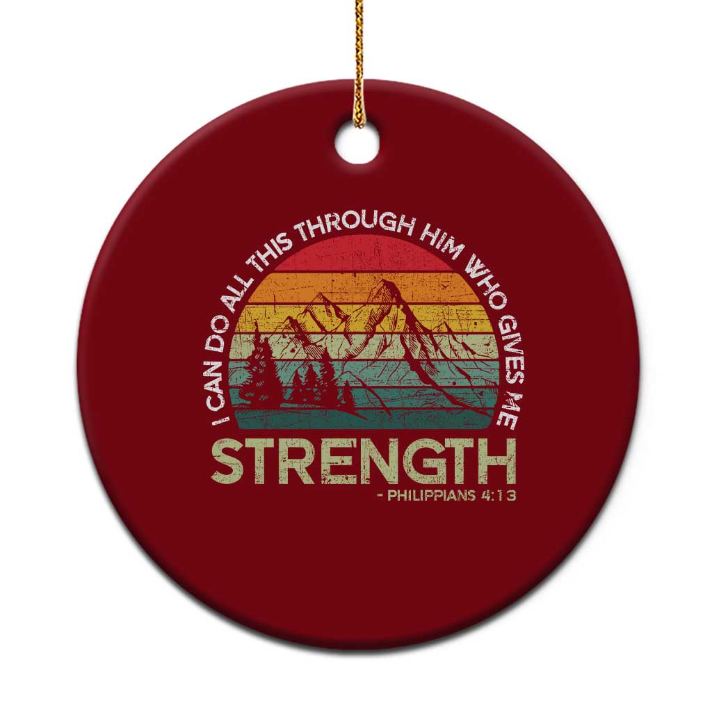Vintage Christian Bible Ceramic Ornament Philippians 4:13 Motivational Quote Inspirational Bible Verses TS10 1pc Red Print Your Wear
