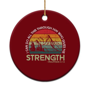 Vintage Christian Bible Ceramic Ornament Philippians 4:13 Motivational Quote Inspirational Bible Verses TS10 1pc Red Print Your Wear