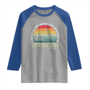 Vintage Christian Bible Raglan Shirt Philippians 4:13 Motivational Quote Inspirational Bible Verses TS10 Sport Gray Royal Print Your Wear