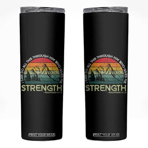 Vintage Christian Bible Skinny Tumbler Philippians 4:13 Motivational Quote Inspirational Bible Verses TS10 Black Print Your Wear