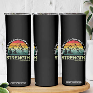 Vintage Christian Bible Skinny Tumbler Philippians 4:13 Motivational Quote Inspirational Bible Verses TS10 Print Your Wear