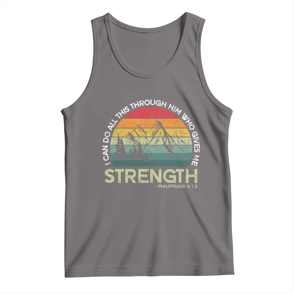 Vintage Christian Bible Tank Top Philippians 4:13 Motivational Quote Inspirational Bible Verses TS10 Deep Heather Print Your Wear