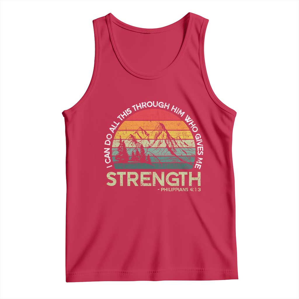 Vintage Christian Bible Tank Top Philippians 4:13 Motivational Quote Inspirational Bible Verses TS10 Red Print Your Wear