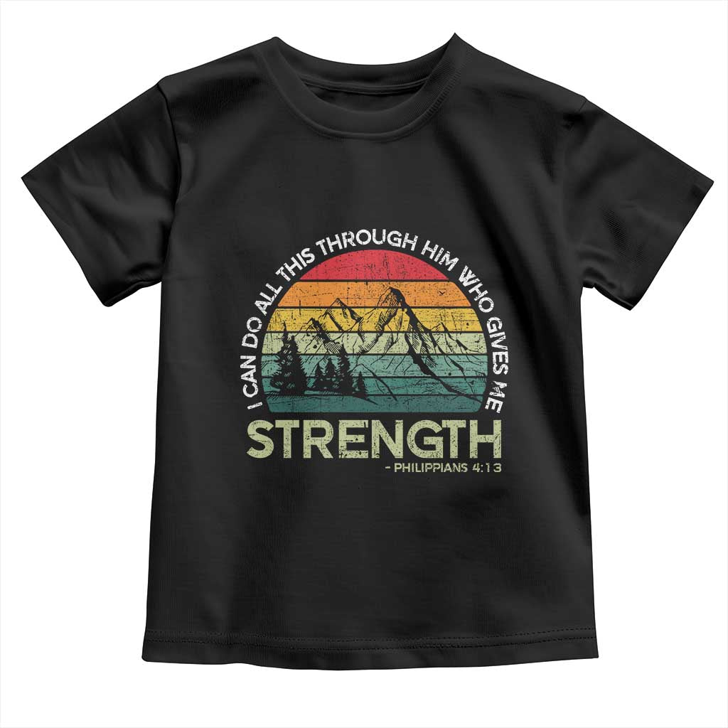 Vintage Christian Bible Toddler T Shirt Philippians 4:13 Motivational Quote Inspirational Bible Verses TS10 Black Print Your Wear