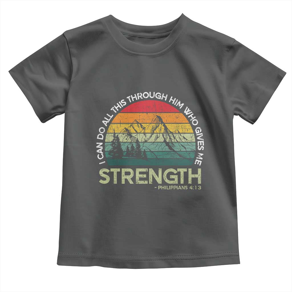 Vintage Christian Bible Toddler T Shirt Philippians 4:13 Motivational Quote Inspirational Bible Verses TS10 Dark Heather Print Your Wear