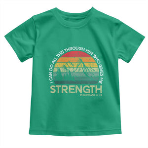 Vintage Christian Bible Toddler T Shirt Philippians 4:13 Motivational Quote Inspirational Bible Verses TS10 Irish Green Print Your Wear
