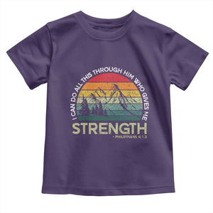 Vintage Christian Bible Toddler T Shirt Philippians 4:13 Motivational Quote Inspirational Bible Verses TS10 Purple Print Your Wear
