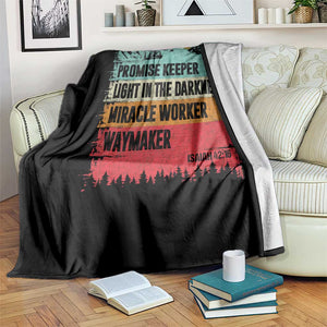 Vintage Christian Worship Throw Blanket Isaiah 42:16 Waymaker Promise Keeper Miracle Worker TS10 Print Your Wear