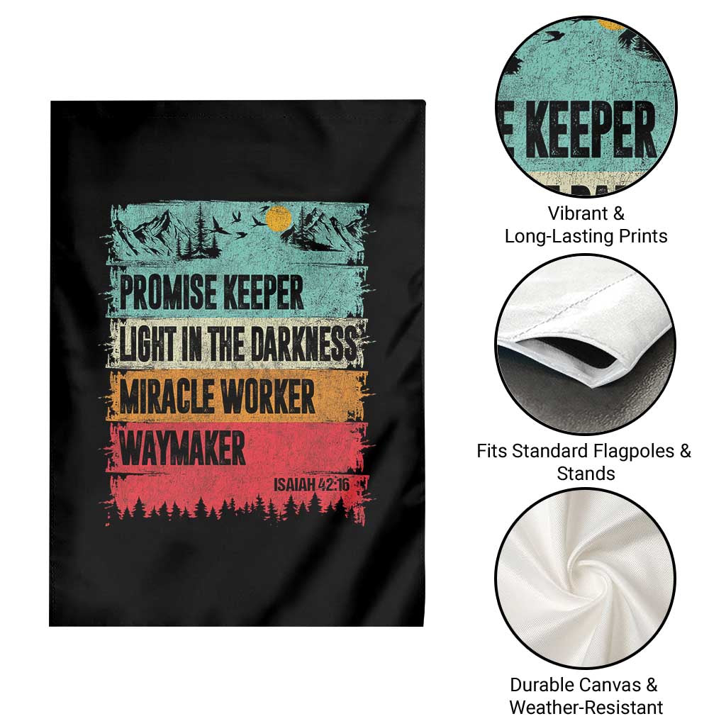 Vintage Christian Worship Garden Flag Isaiah 42:16 Waymaker Promise Keeper Miracle Worker TS10 Print Your Wear