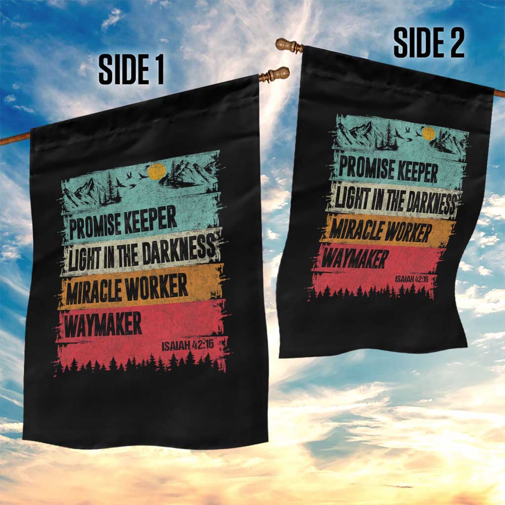 Vintage Christian Worship Garden Flag Isaiah 42:16 Waymaker Promise Keeper Miracle Worker TS10 Print Your Wear