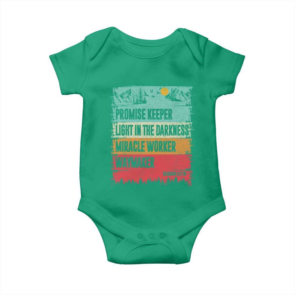 Vintage Christian Worship Baby Onesie Isaiah 42:16 Waymaker Promise Keeper Miracle Worker TS10 Irish Green Print Your Wear