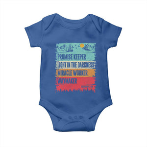 Vintage Christian Worship Baby Onesie Isaiah 42:16 Waymaker Promise Keeper Miracle Worker TS10 Royal Blue Print Your Wear