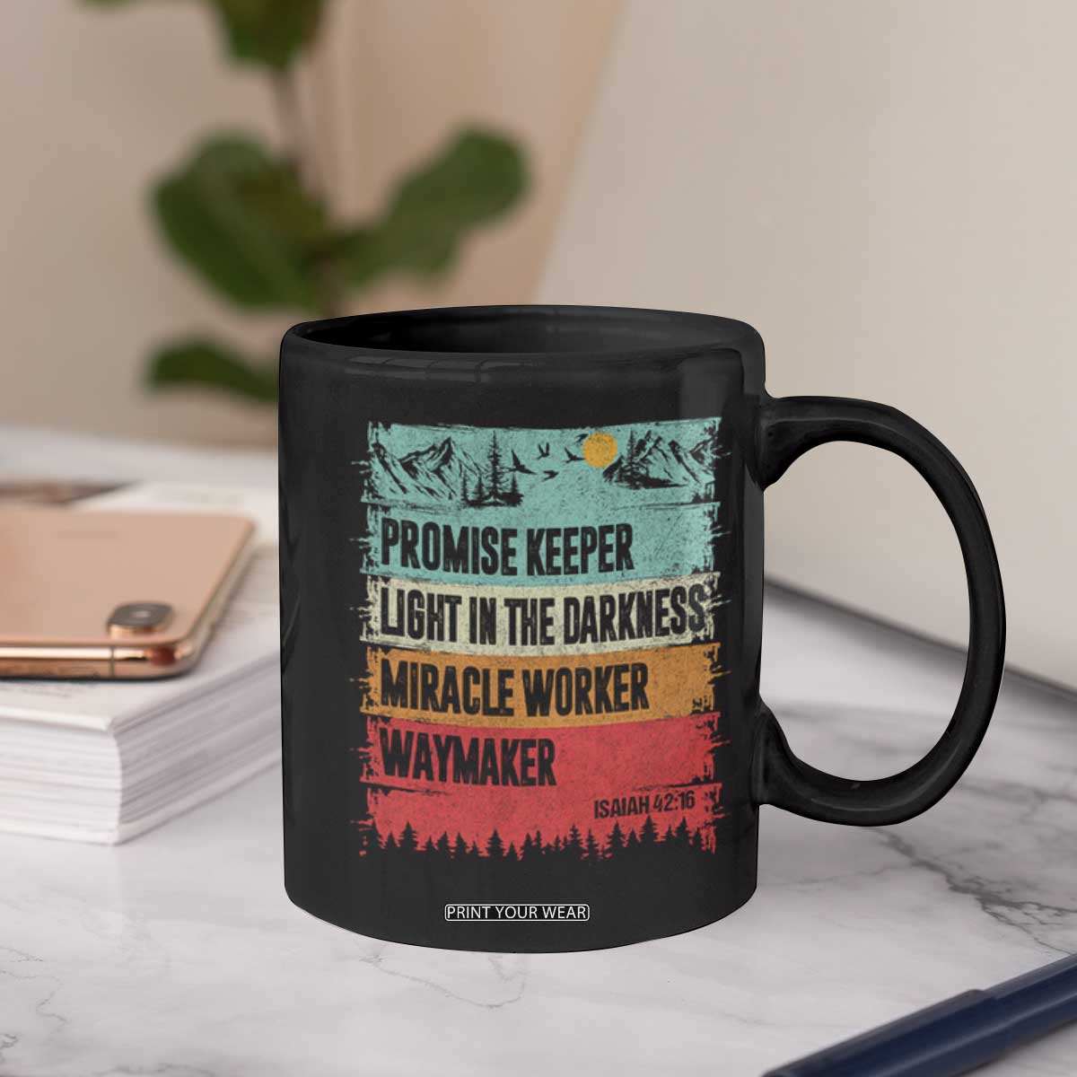 Vintage Christian Worship Coffee Mug Isaiah 42:16 Waymaker Promise Keeper Miracle Worker TS10 Print Your Wear