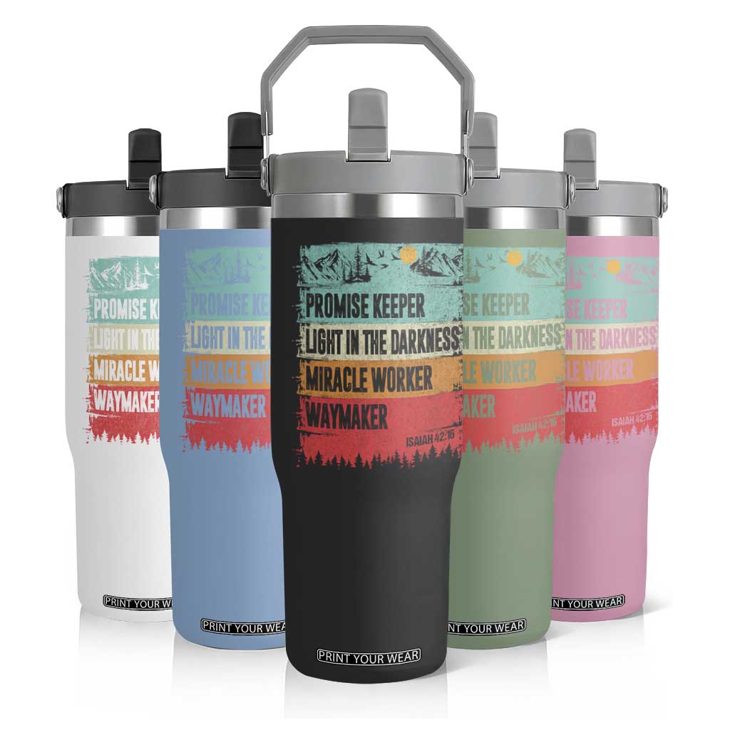 Vintage Christian Worship Flip Straw Tumbler Isaiah 42:16 Waymaker Promise Keeper Miracle Worker TS10 Print Your Wear