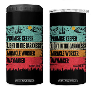 Vintage Christian Worship 4 in 1 Can Cooler Tumbler Isaiah 42:16 Waymaker Promise Keeper Miracle Worker TS10 One Size: 16 oz Black Print Your Wear
