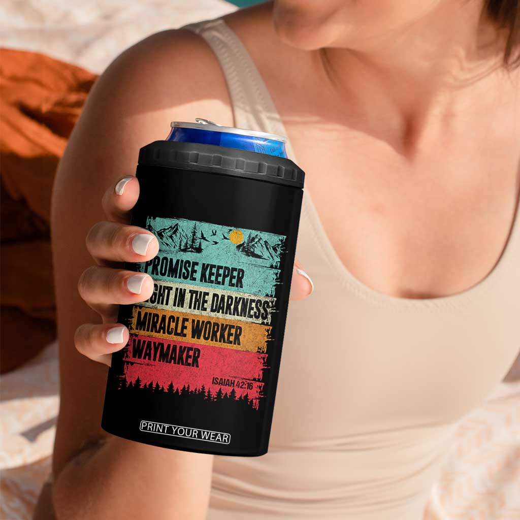 Vintage Christian Worship 4 in 1 Can Cooler Tumbler Isaiah 42:16 Waymaker Promise Keeper Miracle Worker TS10 Print Your Wear