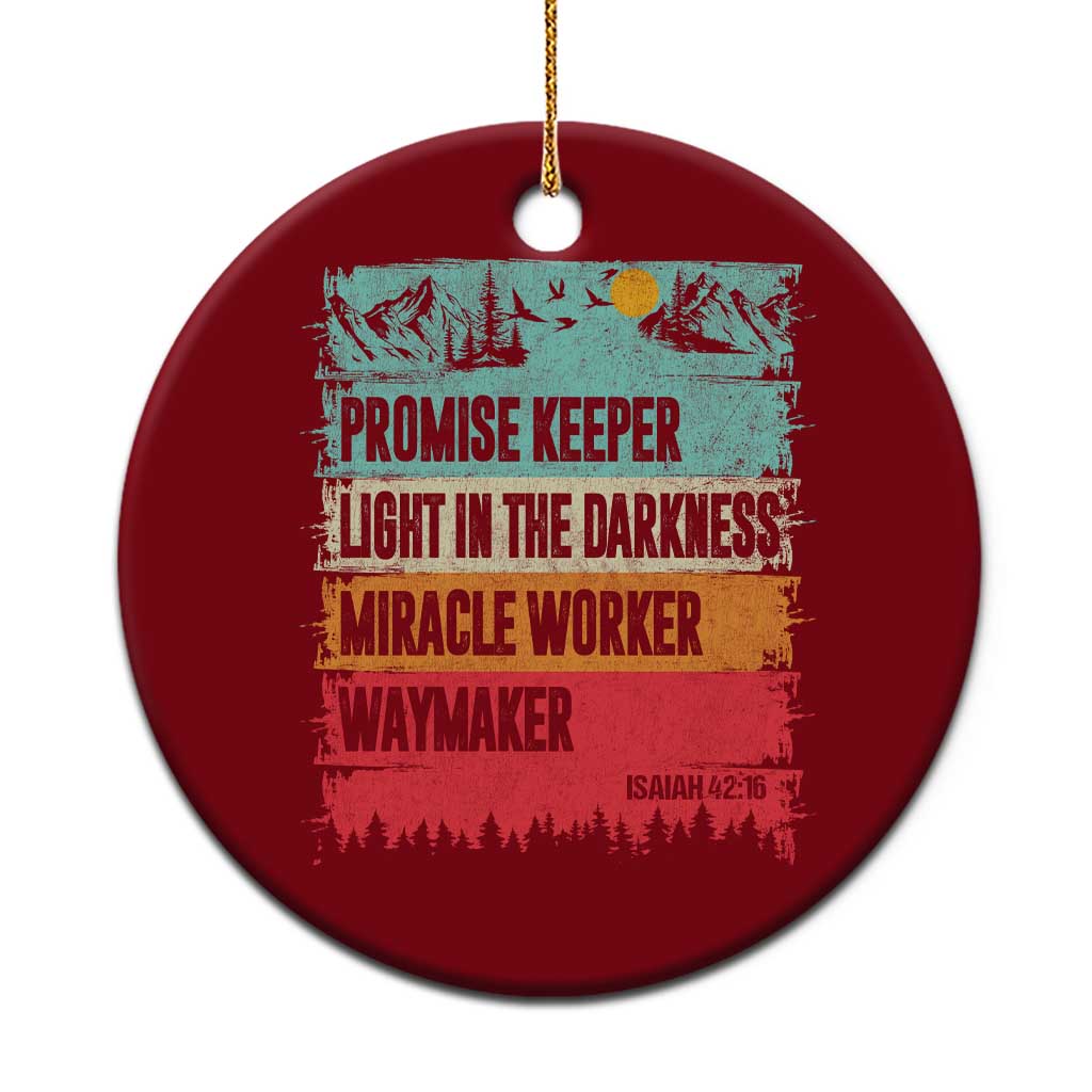 Vintage Christian Worship Ceramic Ornament Isaiah 42:16 Waymaker Promise Keeper Miracle Worker TS10 1pc Red Print Your Wear