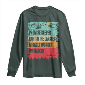 Vintage Christian Worship Long Sleeve Shirt Isaiah 42:16 Waymaker Promise Keeper Miracle Worker TS10 Dark Forest Green Print Your Wear