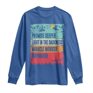 Vintage Christian Worship Long Sleeve Shirt Isaiah 42:16 Waymaker Promise Keeper Miracle Worker TS10 Royal Blue Print Your Wear