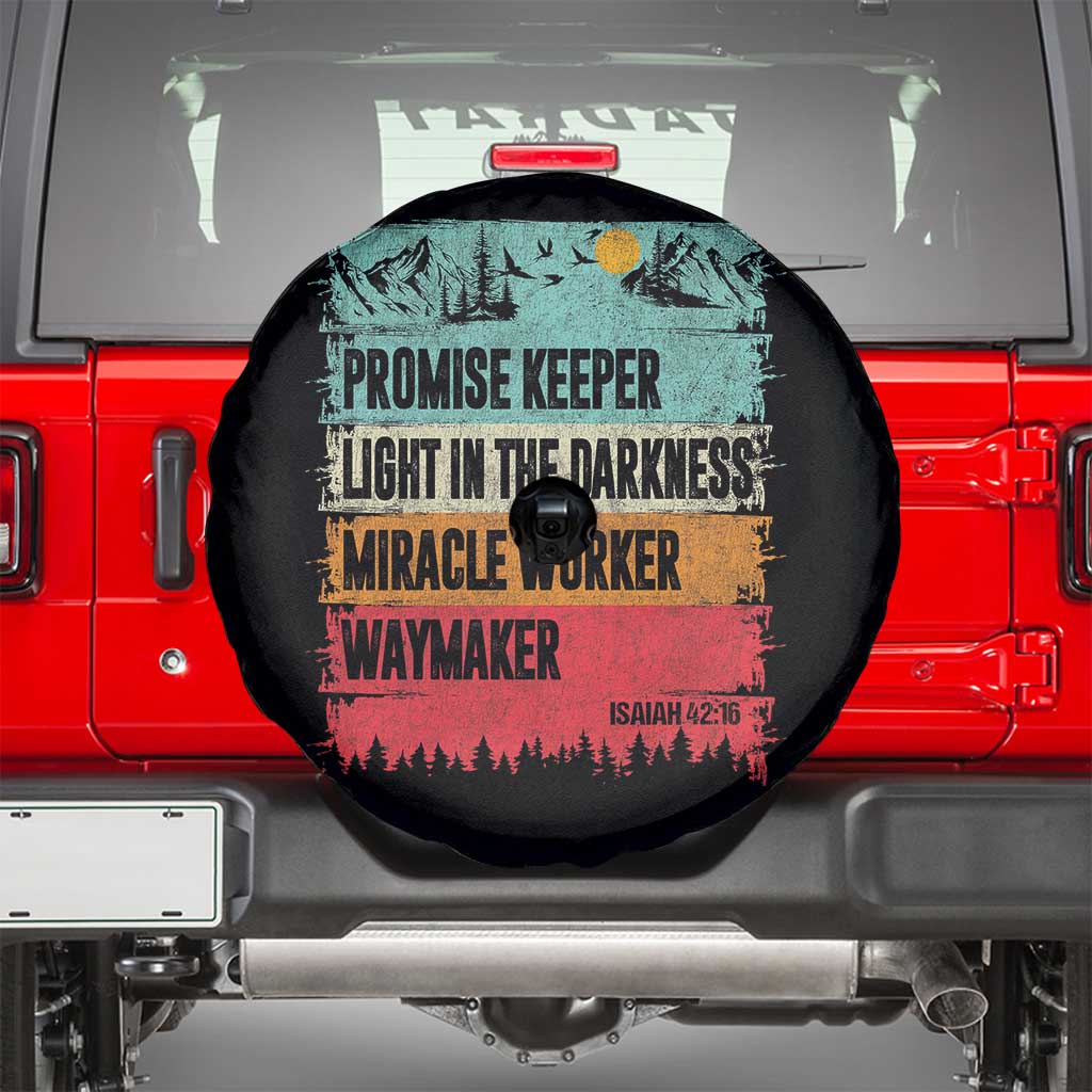 Vintage Christian Worship Spare Tire Cover Isaiah 42:16 Waymaker Promise Keeper Miracle Worker TS10 Black Print Your Wear