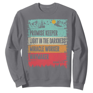 Vintage Christian Worship Sweatshirt Isaiah 42:16 Waymaker Promise Keeper Miracle Worker TS10 Charcoal Print Your Wear